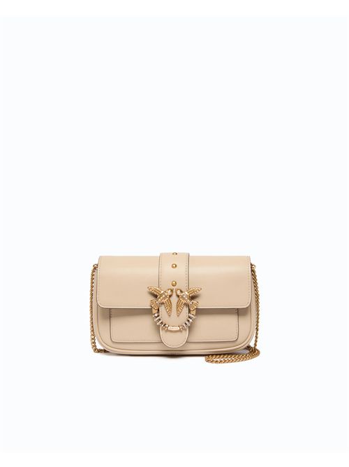 Borsa a spalla piccola Love Bag Pocket in pelle con fibbia gioiello